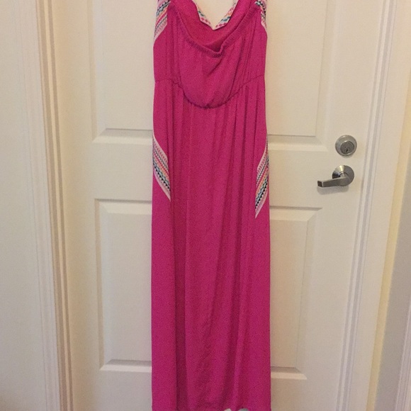 Pink Strapless Maxi Dress - Picture 3 of 3